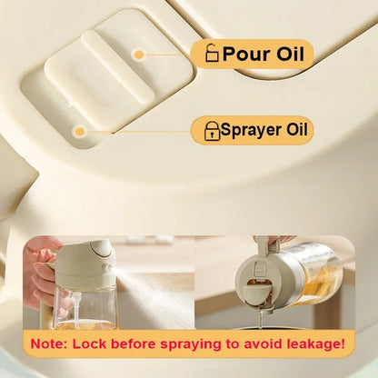 500ml 2 in1 Oil Spray Bottle Kitchen Barbecue Cooking Olive Oil Dispenser