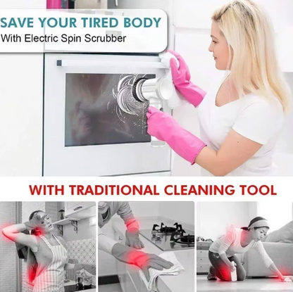 Electric Spin Scrubber Cordless Spin Scrubber with 5 Replaceable Brush Heads