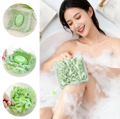 2-In-1 Bath Towel Sponge Double Sided Super Soft Exfoliating Loofah Shower Ball