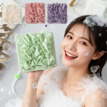 2-In-1 Bath Towel Sponge Double Sided Super Soft Exfoliating Loofah Shower Ball