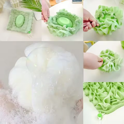 2-In-1 Bath Towel Sponge Double Sided Super Soft Exfoliating Loofah Shower Ball