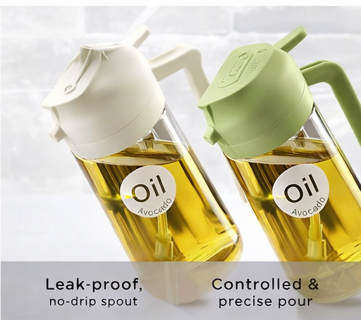 2PCS 2in1 Olive Oil Dispenser Bottle 500ml Plastic Oil Sprayer