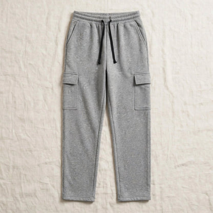 Men’s Gray Cargo Trousers – Modern Relaxed Fit Casual Pants with Side Pockets