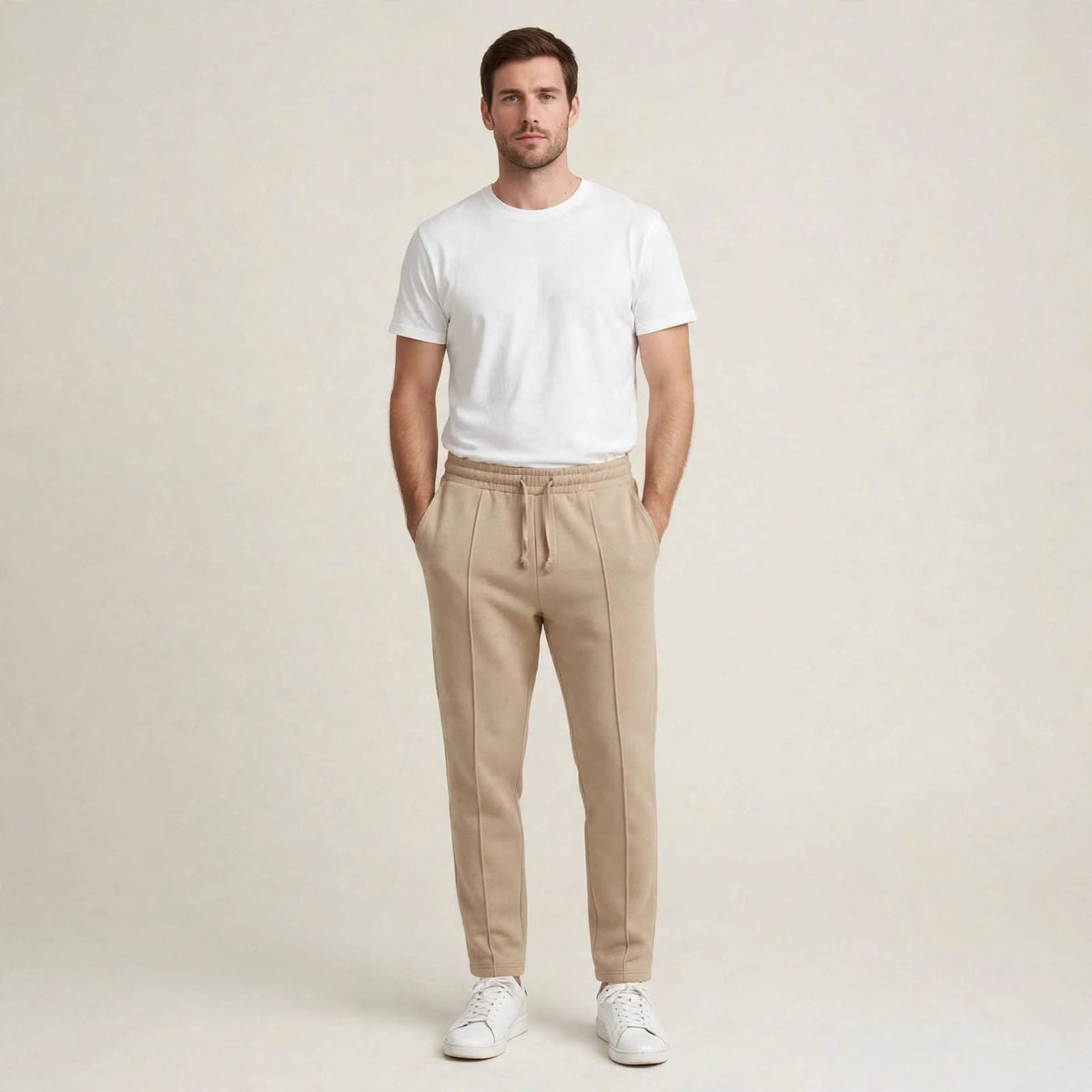 Men's Beige Casual Trousers – Stylish Comfort for Everyday Wear
